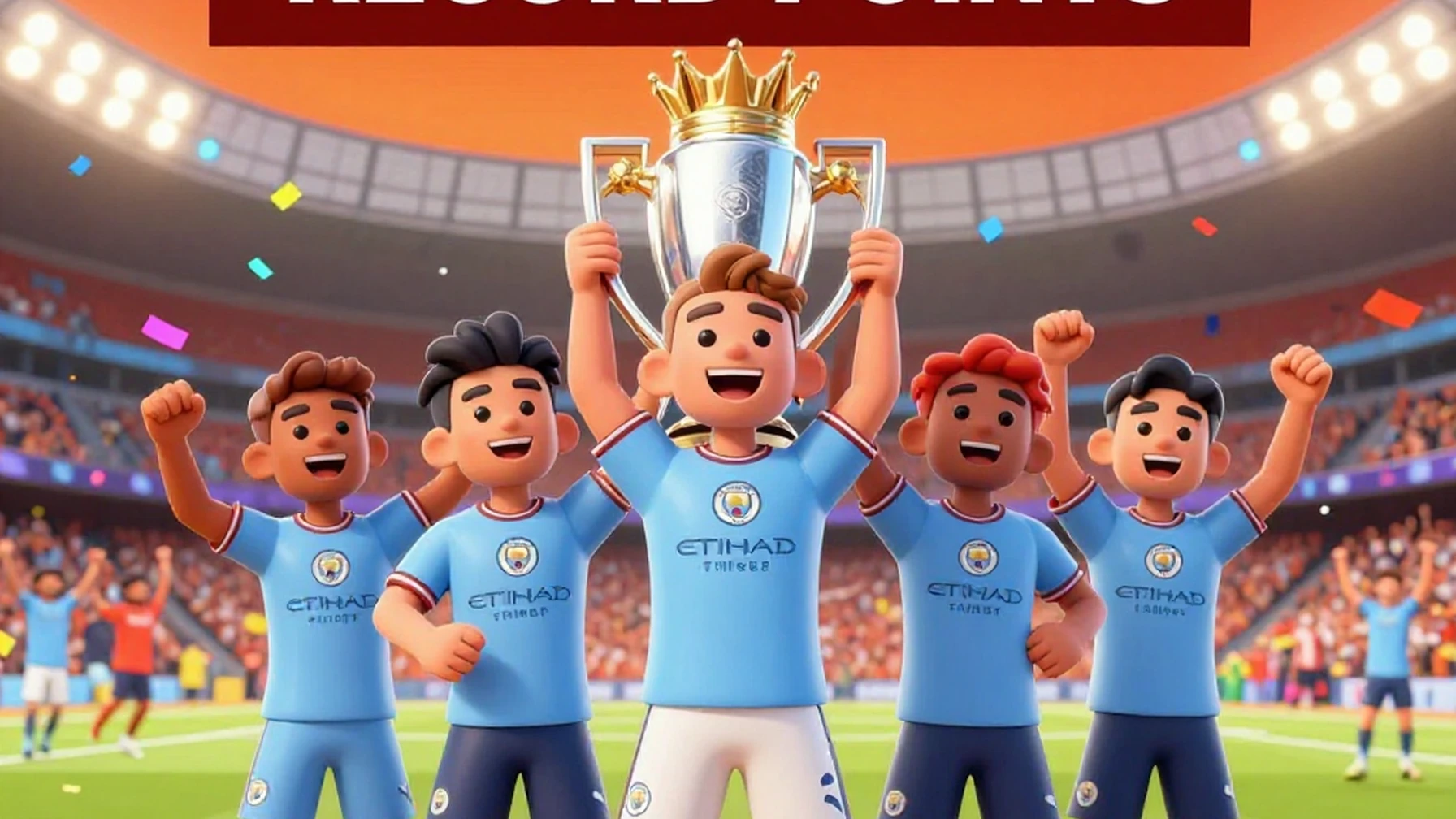 Manchester City players celebrate Premier League title win with record-breaking 98 points