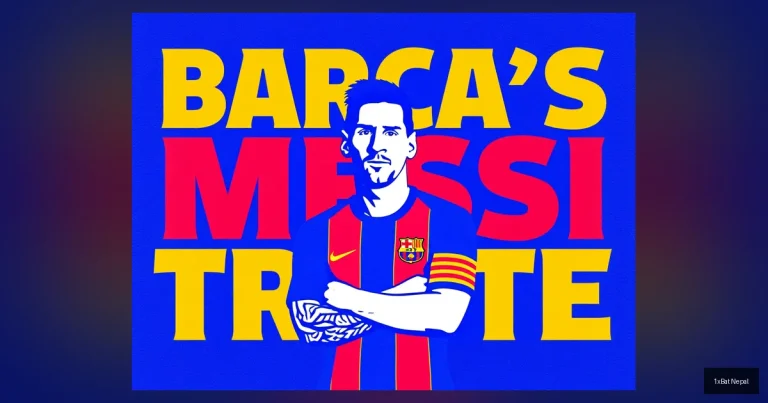 A bold, minimalist screen-printed poster of Lionel Messi in a Barcelona shirt, with the text 'BARCA'S MESSI TRUTH' behind him, illustrating the controversy over his influence at the club.