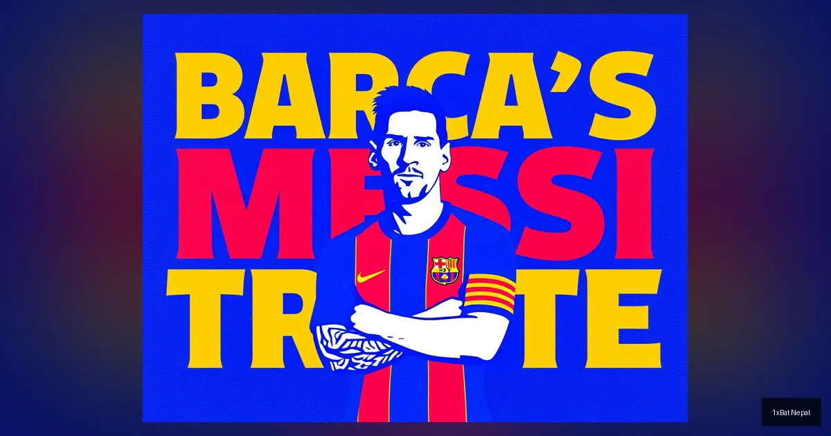 A bold, minimalist screen-printed poster of Lionel Messi in a Barcelona shirt, with the text 'BARCA'S MESSI TRUTH' behind him, illustrating the controversy over his influence at the club.
