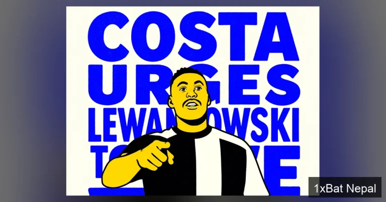 Douglas Costa vector art poster urging Robert Lewandowski to join Juventus - flat screen-print style graphic with bold typography and halftone texture