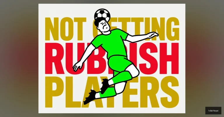A bold screen-printed poster of a Nottingham Forest footballer heading a ball, with large text 'NOT GETTING RUBBISH PLAYERS' highlighting the club's transfer dilemma in flat vector art style.