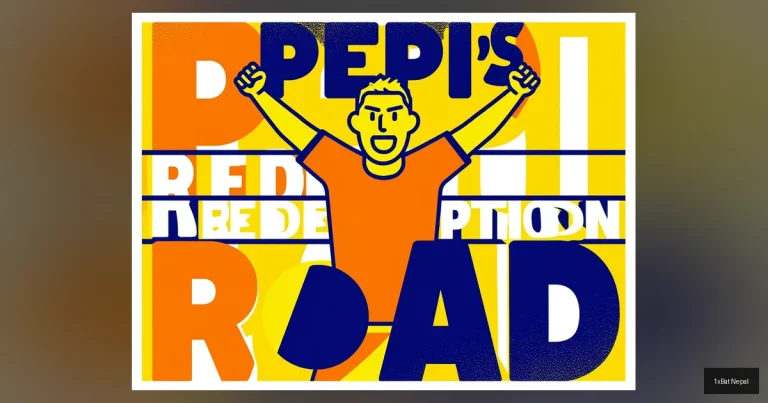 Ricardo Pepi celebrating a goal in a flat vector art style with bold text reading 'PEPI'S REDEMPTION ROAD' behind him, representing his career turnaround from Bundesliga failure to PSV revival.