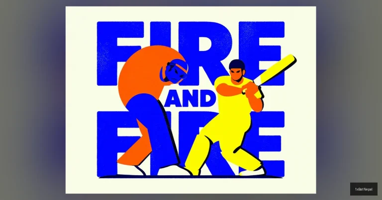 Flat vector art poster of Sanju Samson and Abhishek Sharma batting with bold FIRE AND FIRE text, celebrating their T20 World Cup partnership in minimalist style.