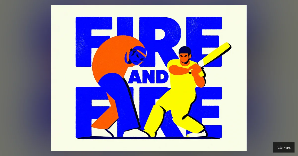 Flat vector art poster of Sanju Samson and Abhishek Sharma batting with bold FIRE AND FIRE text, celebrating their T20 World Cup partnership in minimalist style.