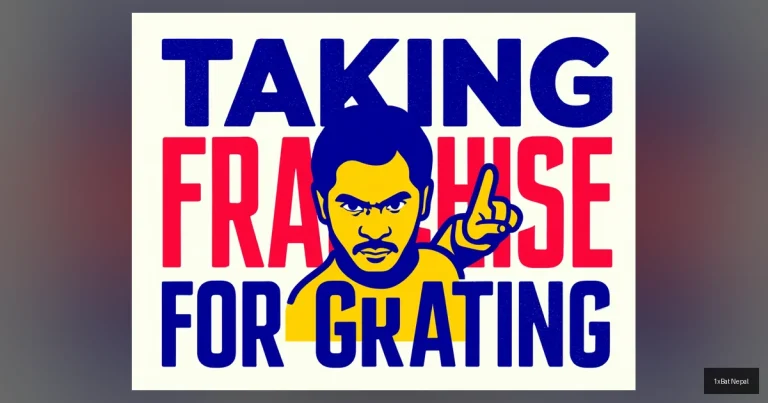Sunil Gavaskar sternly pointing in flat vector art style with bold text reading 'TAKING FRANCHISE FOR GRANTED' - cricket legend criticizing player entitlement in IPL franchises