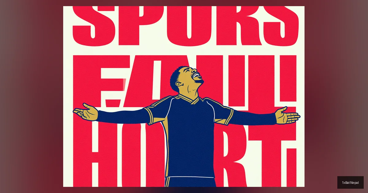 Flat vector art poster of Lucas Moura celebrating a goal with bold text 'SPURS FALL SHORT' in the background, representing Tottenham's spirited Champions League semi-final loss to Ajax.