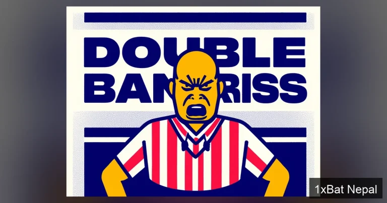 Flat vector art poster of Ivan Toney in a heated argument with a referee, with bold text 'TONEY DOUBLE BAN CRISIS' behind him, illustrating his FA betting ban and Saudi referee controversy in a minimalist screen-print style.