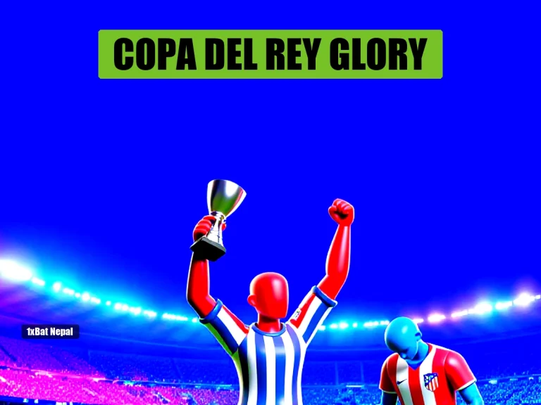 Real Sociedad's faceless red protagonist celebrates Copa del Rey trophy win over Atletico Madrid's blue opponent in vibrant stadium scene