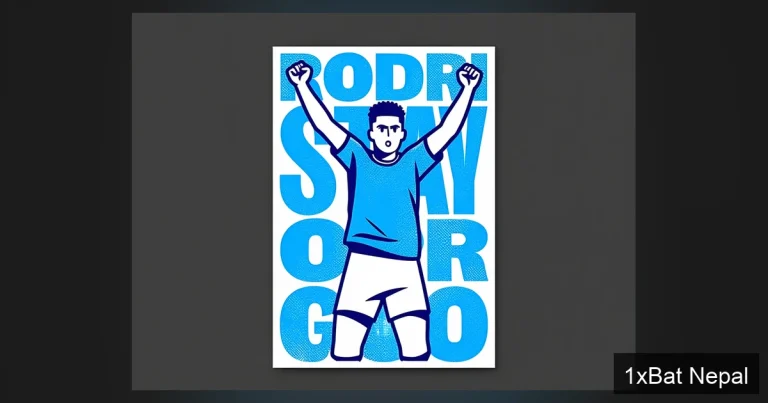 Flat vector art poster of Manchester City midfielder Rodri celebrating a goal, with bold text 'RODRI STAY OR GO' in the background, representing his contract decision and future at the club.