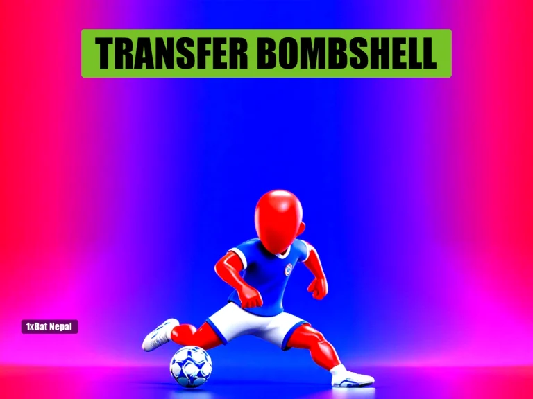 Faceless red-skinned Chelsea player in blue kit striking a football in a vibrant stadium