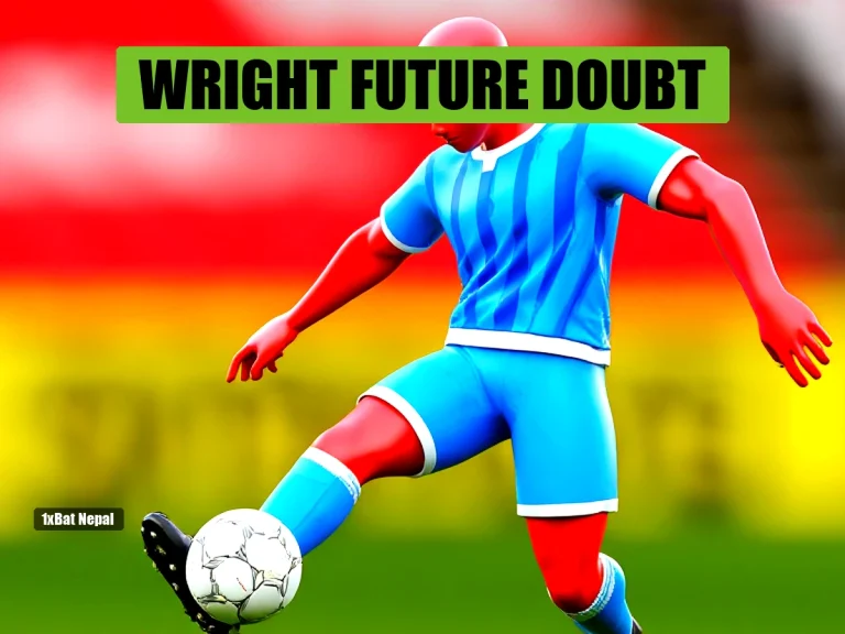 Faceless red-skinned humanoid in Coventry City sky blue kit striking a football in a vibrant stadium background