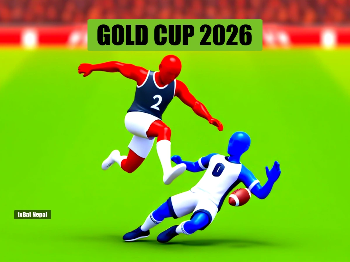 RT Gold Cup 2026 football tournament action with faceless red and blue players at Panasonic Stadium Shah Alam