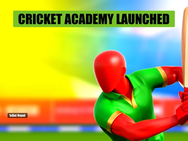 Faceless red-skinned cricket player in Nepal green jersey holding a bat in a batting stance at a cricket stadium