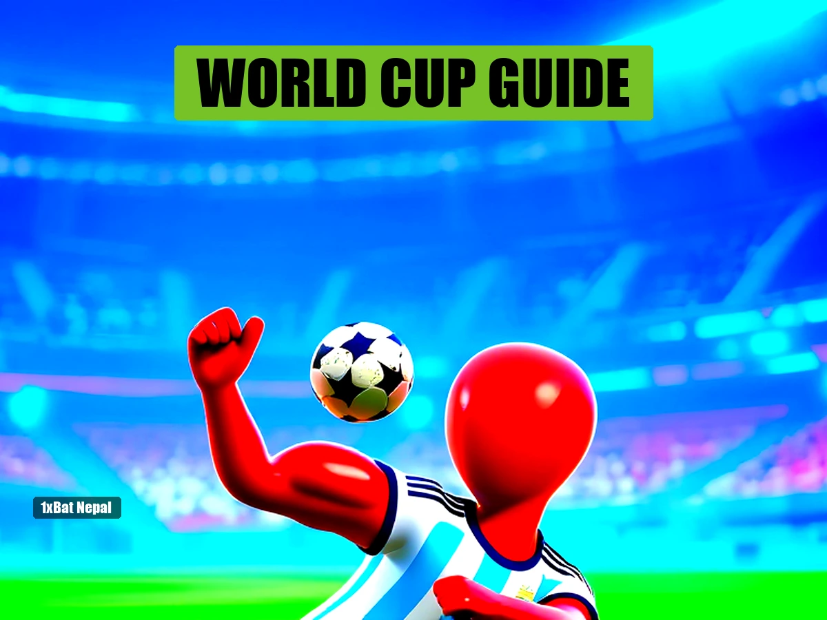 Faceless red-skinned humanoid in Argentina jersey kicking a football in a vibrant stadium, representing the 2026 FIFA World Cup.