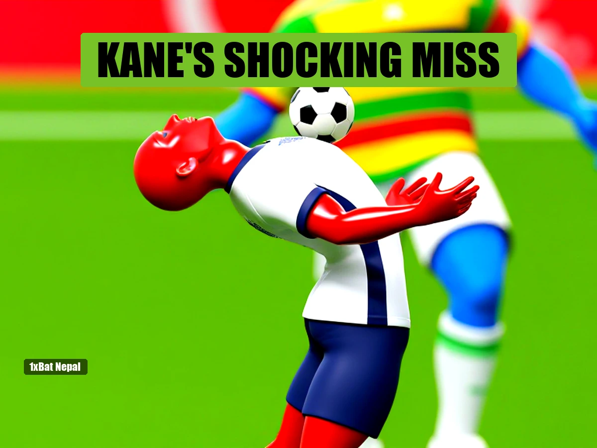 Faceless red-skinned England footballer in white jersey misses shot against blue-skinned Ghana defender in World Cup 2026 match at Gillette Stadium