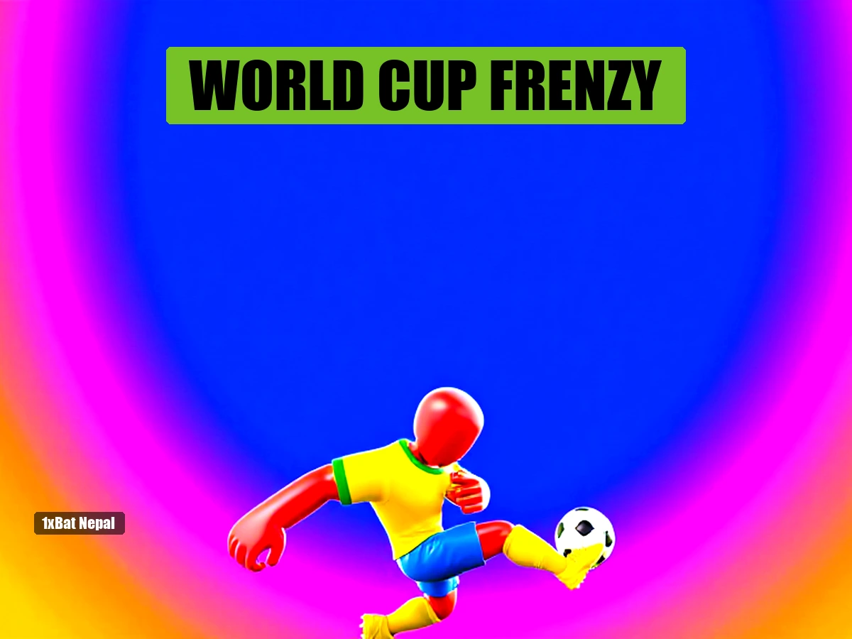 Faceless red-skinned football player in Brazil jersey kicking a ball during World Cup 2026 frenzy in Nepal