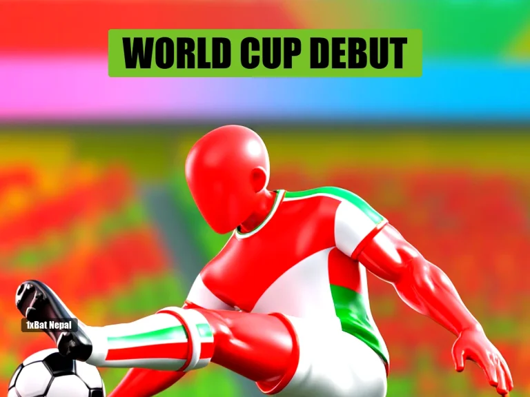 Faceless red-skinned football player in Jordan kit kicking a ball in a vibrant stadium during World Cup 2026
