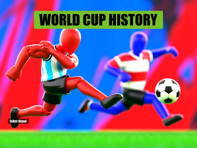 Faceless red-skinned Argentina player kicking a football with blue-skinned Austria opponent in background at World Cup 2026 stadium