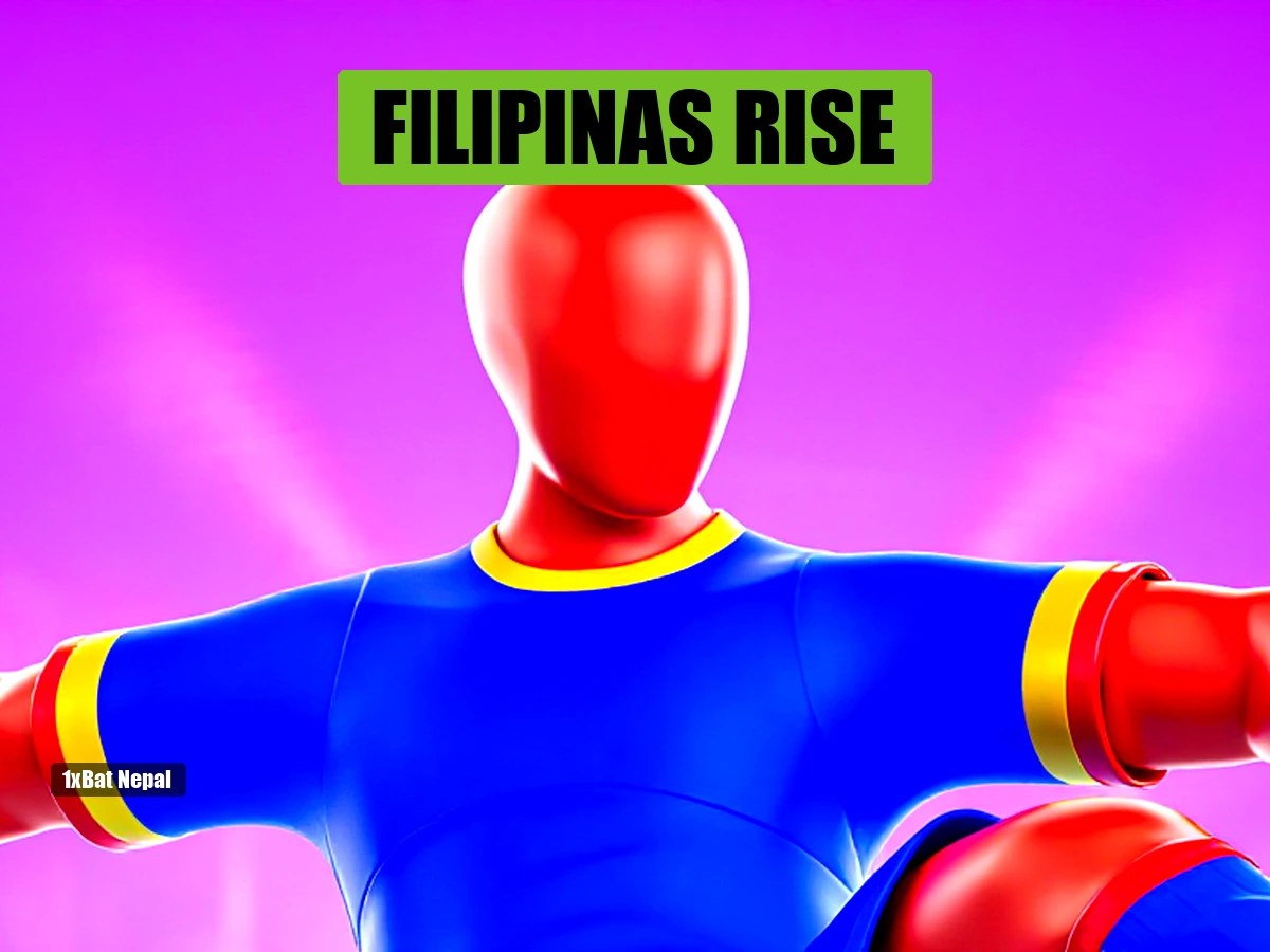 Faceless red-skinned humanoid football player in Philippines women's national team jersey kicking a ball in a vibrant stadium
