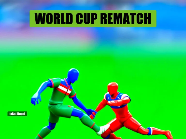 France vs Morocco World Cup 2026 quarterfinal rematch tactical preview featuring faceless red protagonist in France kit striking ball and blue opponent in Morocco kit sliding tackle at Gillette Stadium