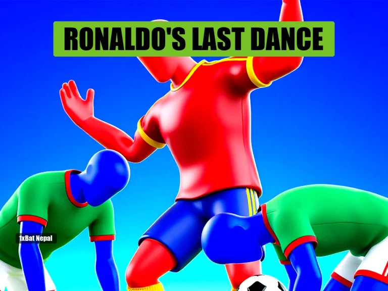 Faceless red-skinned Spain player celebrating with arms raised while faceless blue-skinned Portugal player kneels in despair after Mikel Merino's stoppage-time winner in the 2026 World Cup Round of 16 match.