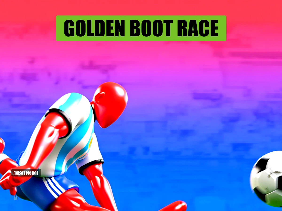 Faceless red-skinned soccer player in Argentina jersey kicking a ball in a vibrant stadium during World Cup 2026 Golden Boot race
